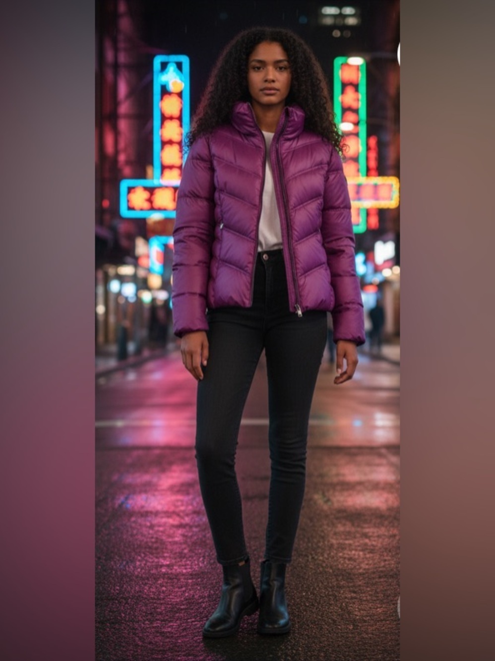 Guess-XL Deep Plum Purple
Long sleeve, full zip front pockets, puffer jacket